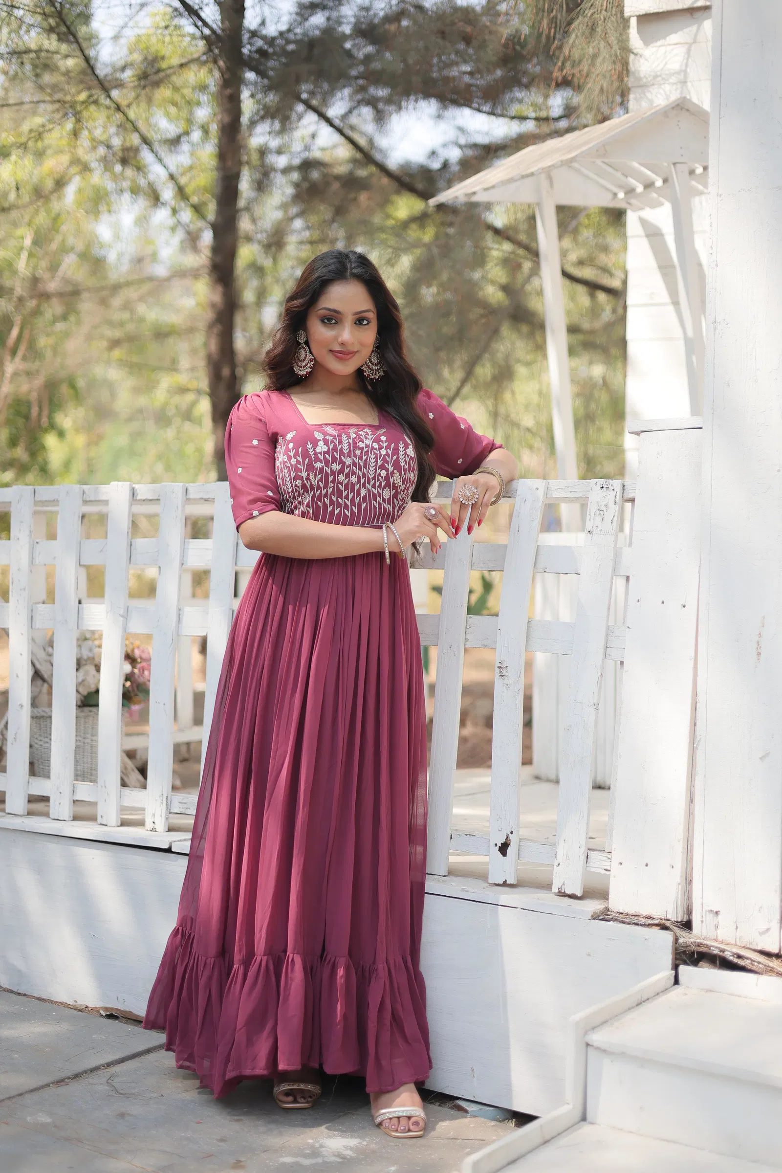 KA 1109 Sequence Faux Georgette Designer Gown Wholesale Price In Surat